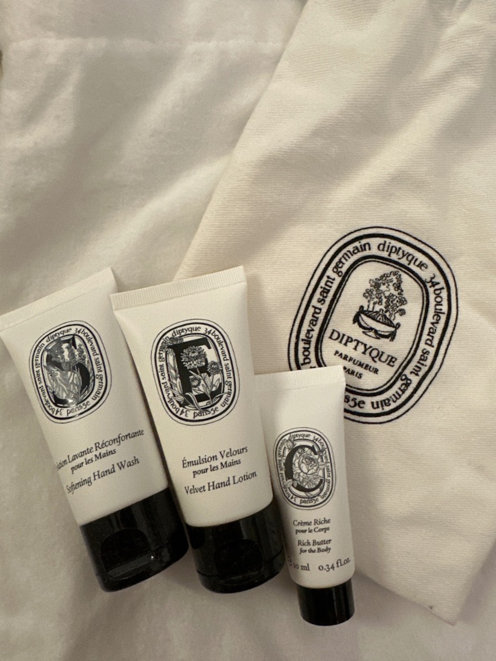 Diptyque Travel Handwash Set with dust bag